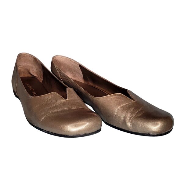 Antonio Melani Splendid 8M Steel Gray Flat Womens Genuine Leather Shoe Slip On - Picture 3 of 8